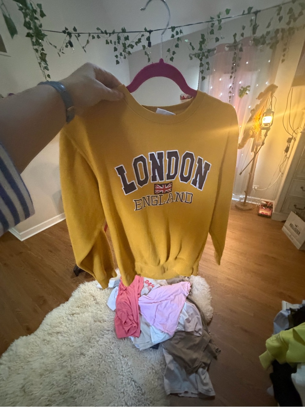Mustard Yellow 'London England' Crewneck Sweatshirt - Picture 3 of 5